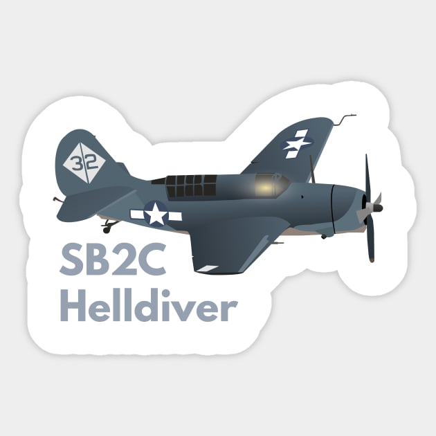 SB2C Helldiver / A-25 Shrike WW2 Airplane Sticker by NorseTech